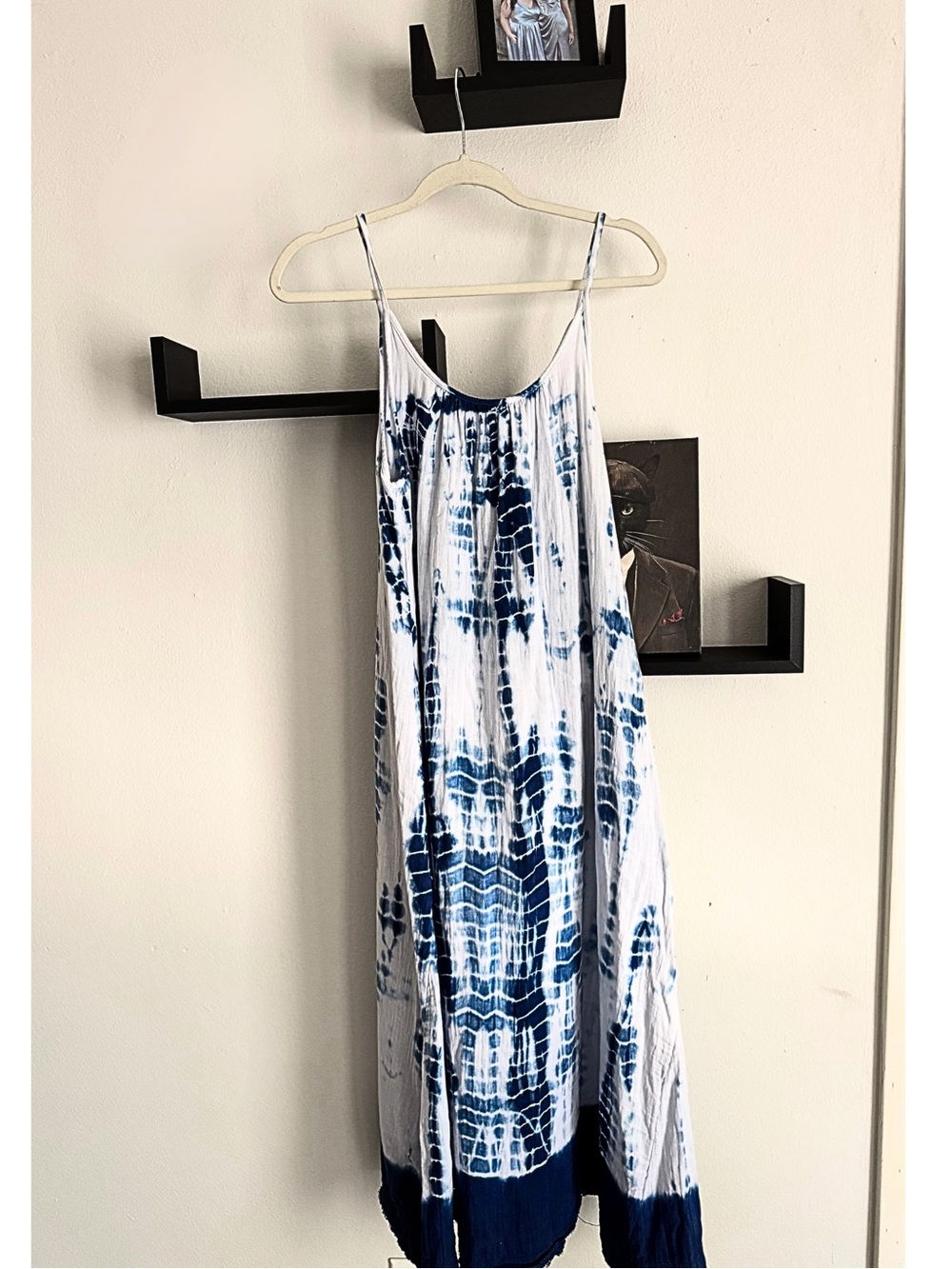 Natural Life Indigo White Tie-Dye Midi Dress